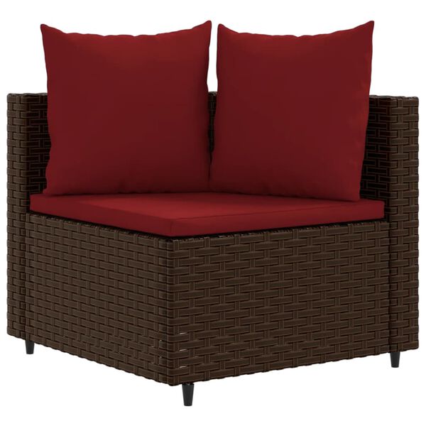 vidaXL 8 Piece Garden Sofa Set with Cushions Brown Poly Rattan