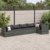 vidaXL 6 Piece Garden Lounge Set with Cushions Grey Poly Rattan