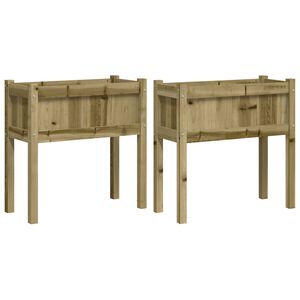 vidaXL Garden Planters 2 pcs with Legs Impregnated Wood Pine