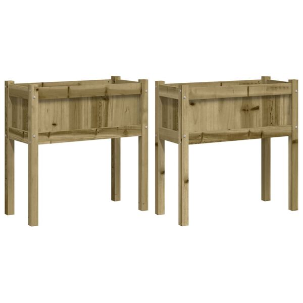 vidaXL Garden Planters 2 pcs with Legs Impregnated Wood Pine