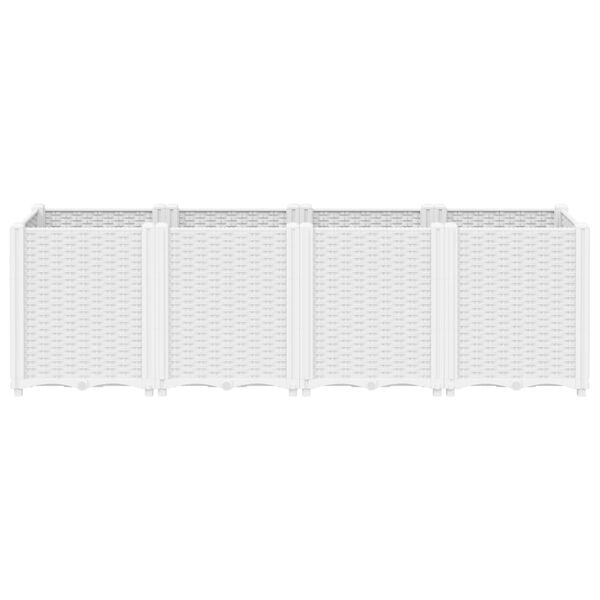 vidaXL Garden Planter White 160x40x53 cm PP