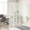 vidaXL Room Divider 3 Panels White Solid Wood Paulownia