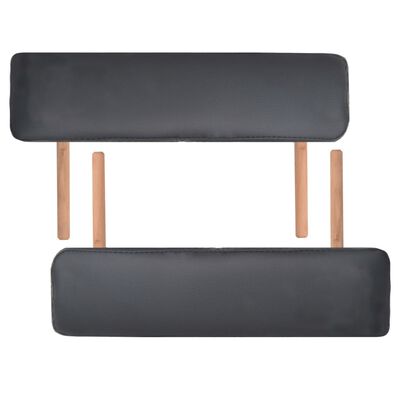 vidaXL 3-Zone Folding Massage Table and Stool Set 10 cm Thick Black