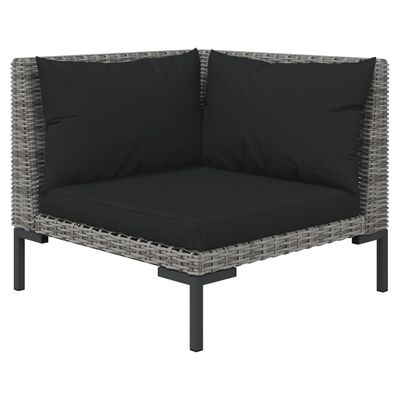 vidaXL 9 Piece Garden Lounge Set with Cushions Poly Rattan Dark Grey