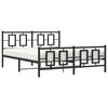 vidaXL Metal Bed Frame without Mattress with Footboard Black 150x200cm