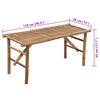 vidaXL Folding Garden Bench with Cushion 118 cm Bamboo