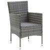 vidaXL 5 Piece Garden Dining Set with Cushions Poly Rattan Grey