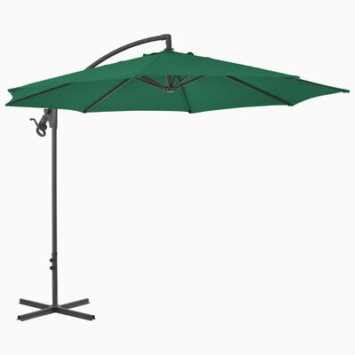 vidaXL Cantilever Garden Parasol with Steel Pole 300 cm Green