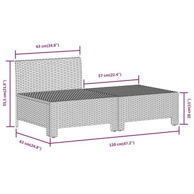 vidaXL 8 Piece Garden Lounge Set with Cushions Grey Poly Rattan