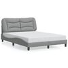 vidaXL Bed Frame without Mattress "Hvar" Light Grey 137x190 cm Fabric