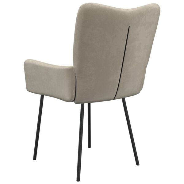 vidaXL Dining Chairs 2 pcs Light Grey Velvet