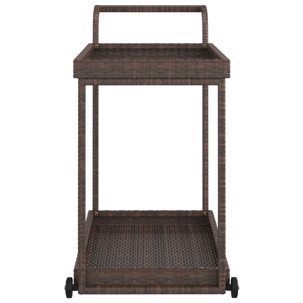 vidaXL Bar Cart Brown 100x45x83 cm Poly Rattan