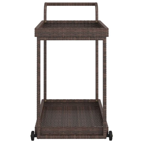 vidaXL Bar Cart Brown 100x45x83 cm Poly Rattan