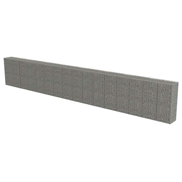 vidaXL Gabion Wall with Covers Galvanised Steel 900x50x150 cm