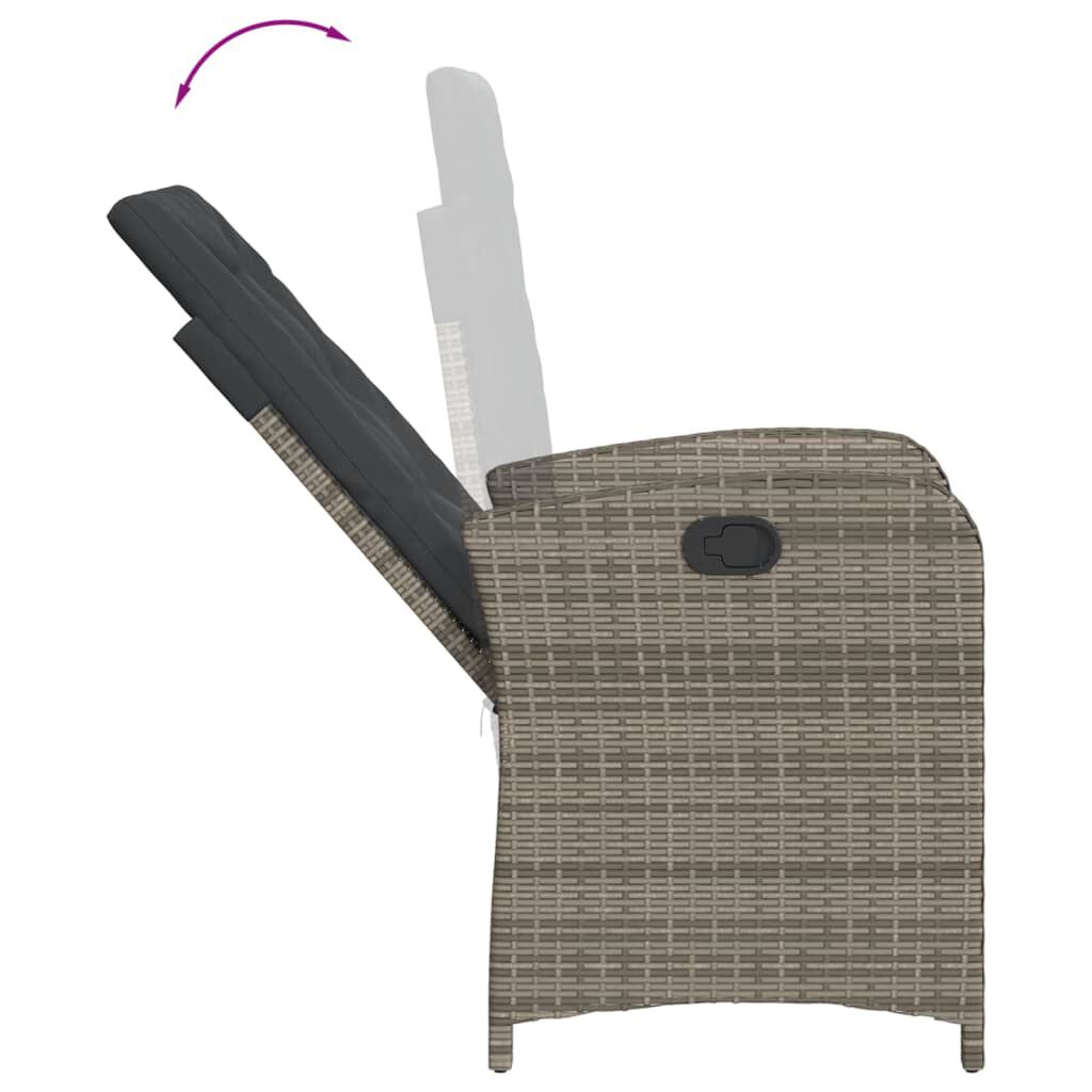 vidaXL 5 Piece Garden Dining Set with Cushions Grey Poly Rattan