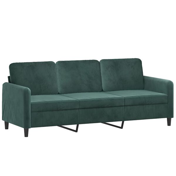 vidaXL 3-Seater Sofa Dark Green 180 cm Velvet