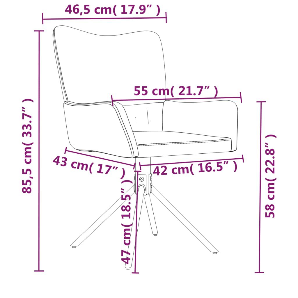 vidaXL Swivel Dining Chairs 2 pcs Black Velvet
