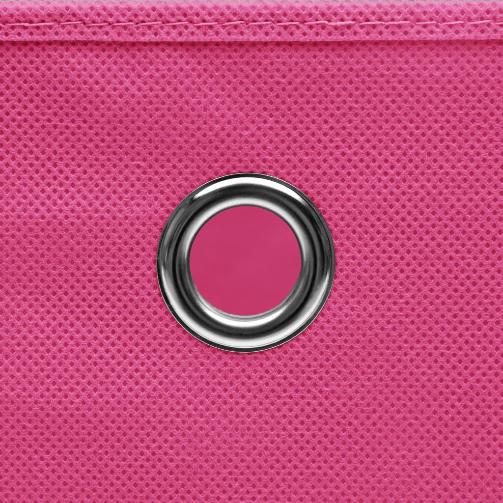 vidaXL Storage Boxes with Lids 4 pcs Pink 32x32x32 cm Fabric