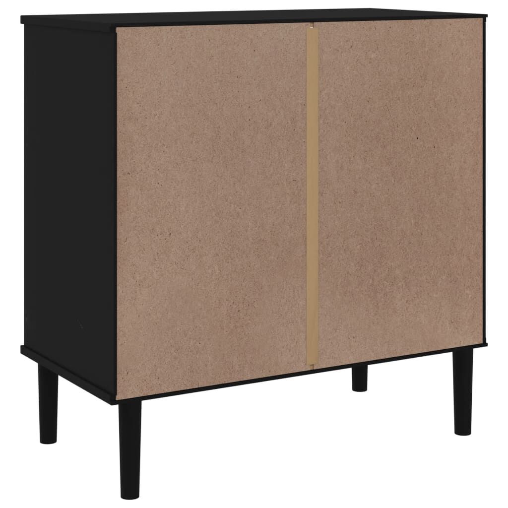 vidaXL Drawer Cabinet SENJA Rattan Look Black 80x40x80 cm Solid Wood Pine
