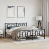vidaXL Metal Bed Frame without Mattress with Footboard Black 150x200cm