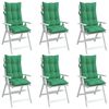 vidaXL Highback Chair Cushions 6 pcs Green Oxford Fabric