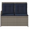 vidaXL Garden Bench with Cushion Grey Poly rattan