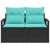 vidaXL Garden Sofa with Cushion 120 x 62 x 69 cm Poly Rattan