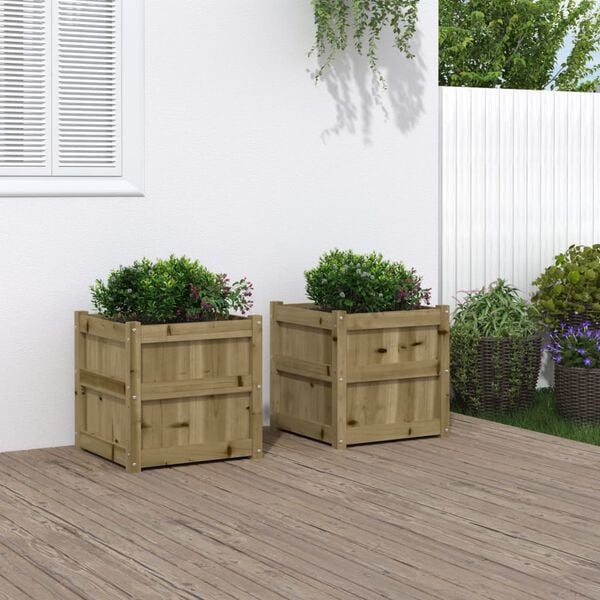 vidaXL Garden Planters 2 pcs Impregnated Wood Pine
