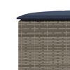 vidaXL 3 Piece Garden Sofa Set Half-Round Grey Poly Rattan