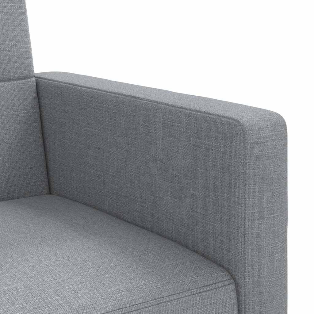 vidaXL Sofa Bed with Cushions Light Grey Fabric