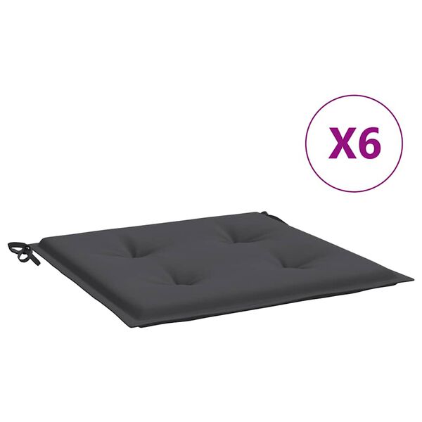 vidaXL Garden Chair Cushions 6 pcs Anthracite 40x40x4 cm Oxford Fabric