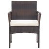 vidaXL Garden Armchairs with Cushions 2 pcs Brown Poly Rattan