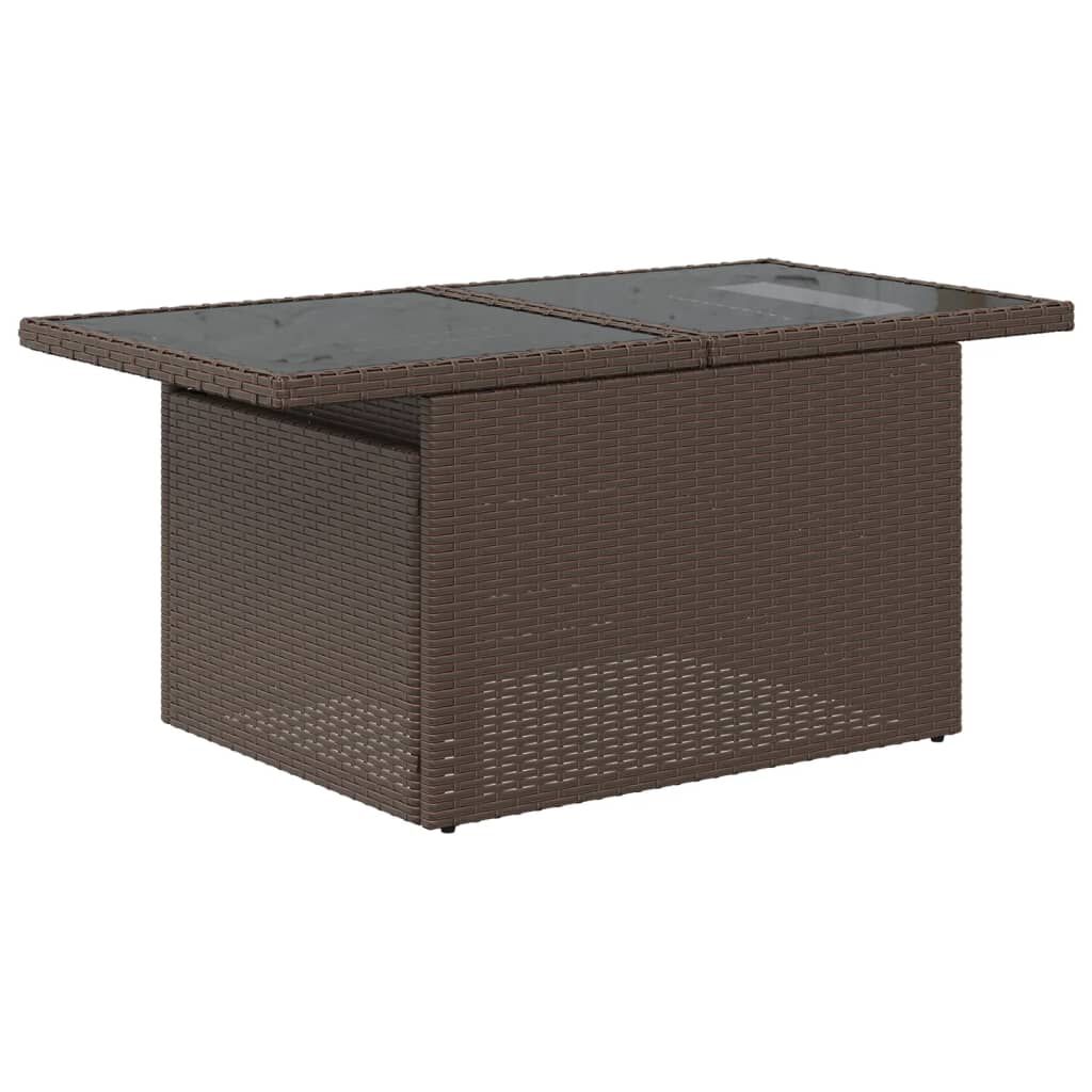 vidaXL 8 Piece Garden Sofa Set with Cushions Brown Poly Rattan
