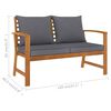 vidaXL Garden Bench 120 cm with Dark Grey Cushion Solid Acacia Wood