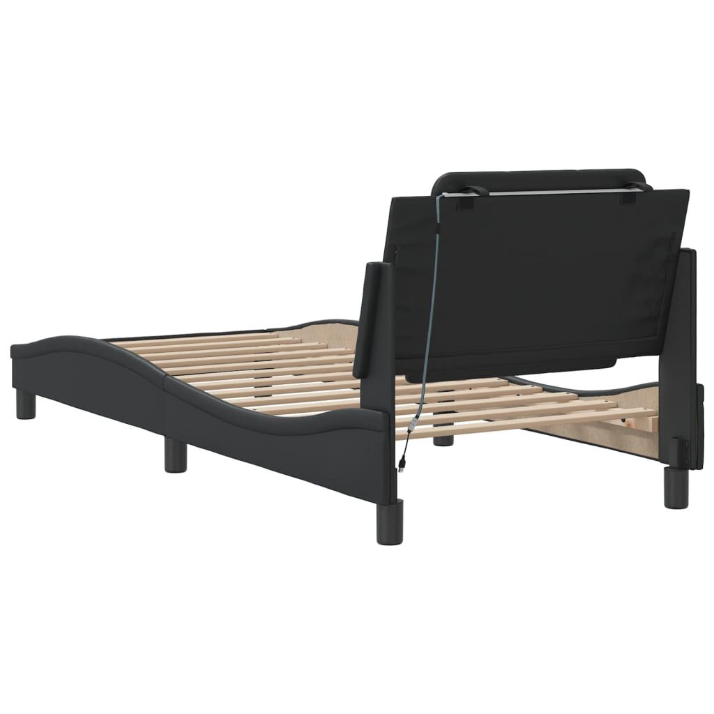 vidaXL Bed Frame with LED without Mattress Black 100x203 cm