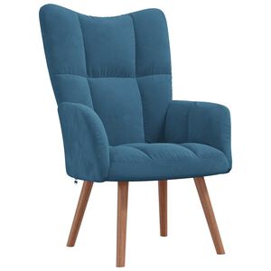 vidaXL Relaxing Chair Blue Velvet