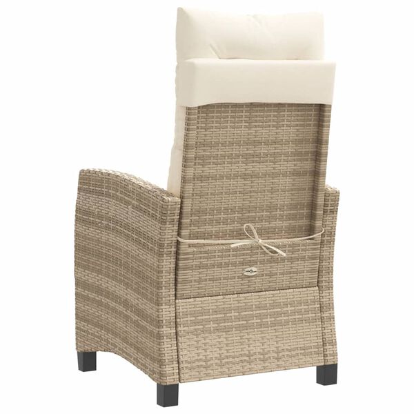 vidaXL 3 Piece Bistro Set with Cushions Beige Poly Rattan