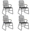 vidaXL 5 Piece Garden Dining Set Black PVC Rattan