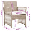 vidaXL Garden Armchairs with Cushions 2 pcs Beige Poly Rattan