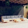 vidaXL 8 Piece Garden Lounge Set with Grey Cushions Pinewood