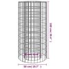 vidaXL Gabion Fire Pit Ø 50 cm Galvanised Iron