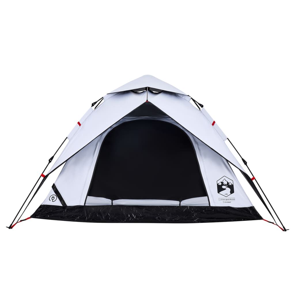 vidaXL Camping Tent Dome 4-Person White Blackout Fabric Quick Release