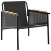 vidaXL 4 Piece Balcony Furniture Set with Cushions Black Steel