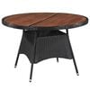 vidaXL 7 Piece Outdoor Dining Set Poly Rattan and Acacia Wood Black