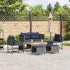 vidaXL Garden Sofa Set 6 pcs Grey and navy blue Poly Rattan