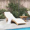vidaXL Garden Sunlounger Brown 198 x 55 x 58.5 cm Solid Teak Wood