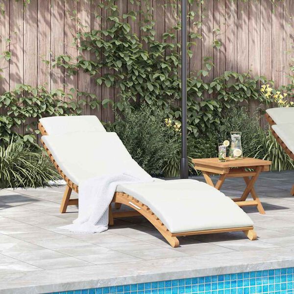 vidaXL Garden Sunlounger Brown 198 x 55 x 58.5 cm Solid Teak Wood