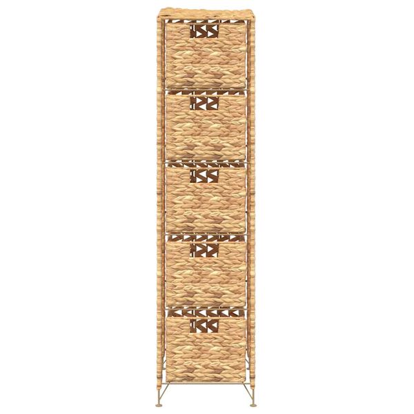 vidaXL Storage Unit with 5 Baskets 25.5x37x100 cm Water Hyacinth