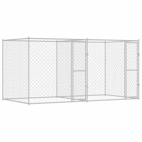 vidaXL Dog Cage Silver 400 x 200 x 200 cm Galvanised Steel