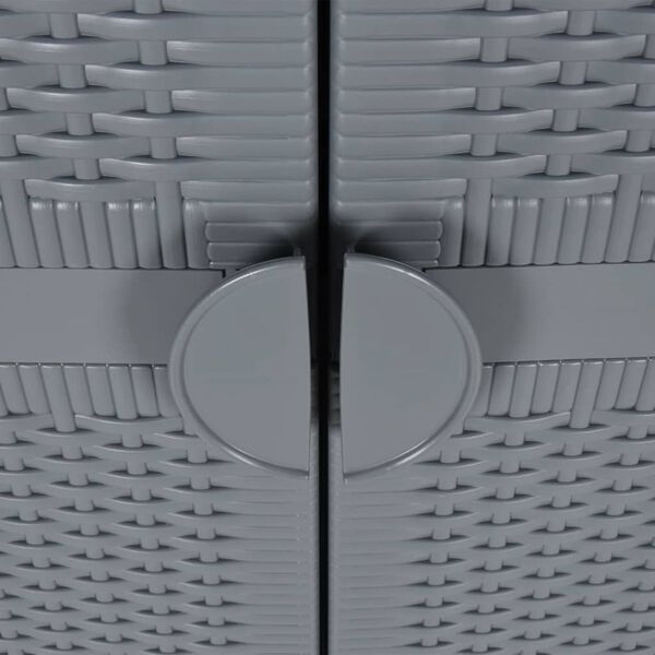 vidaXL Garden Storage Cabinet Grey 65x45x172 cm PP Rattan